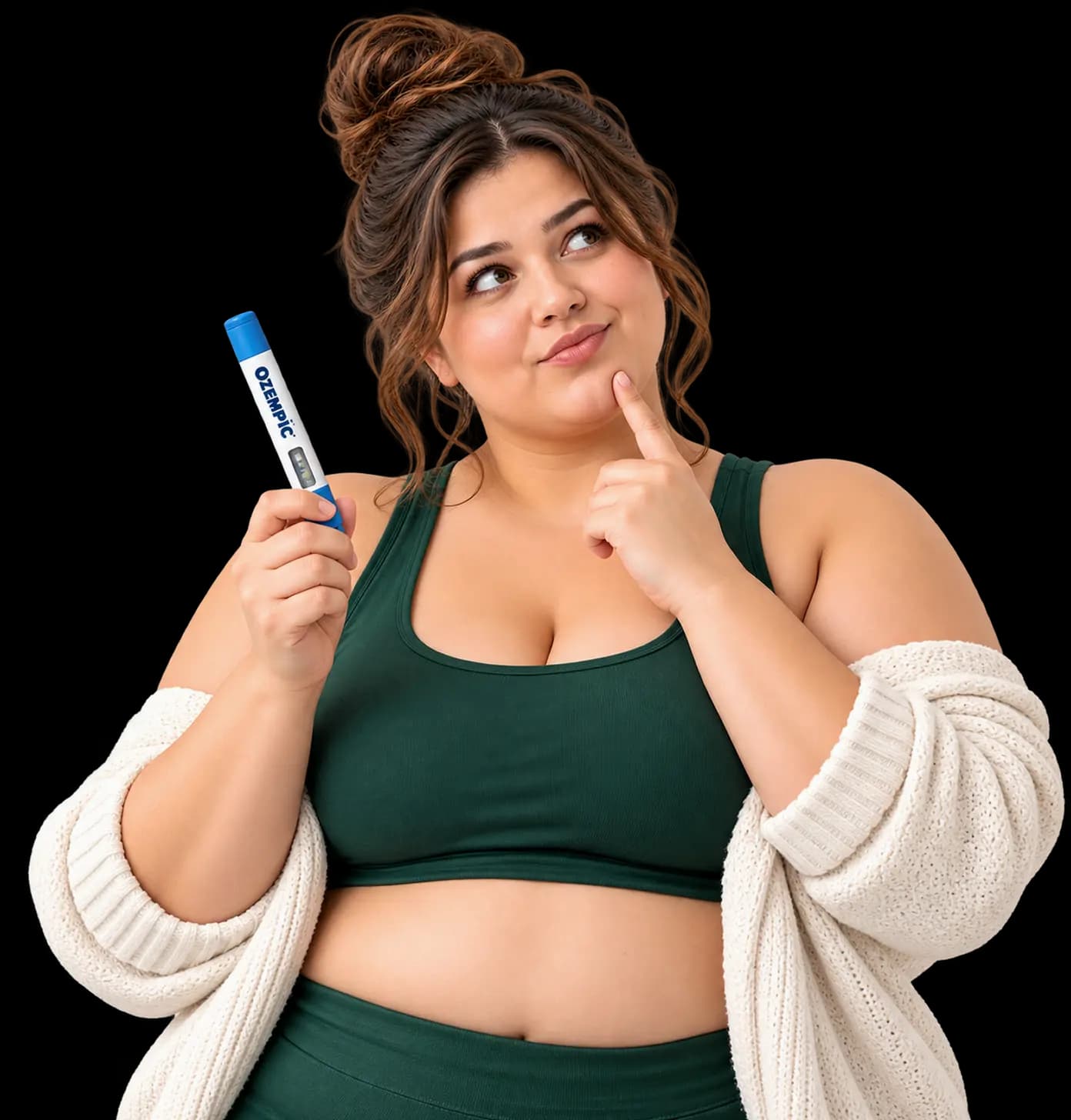 Patient holding a GLP-1 pen